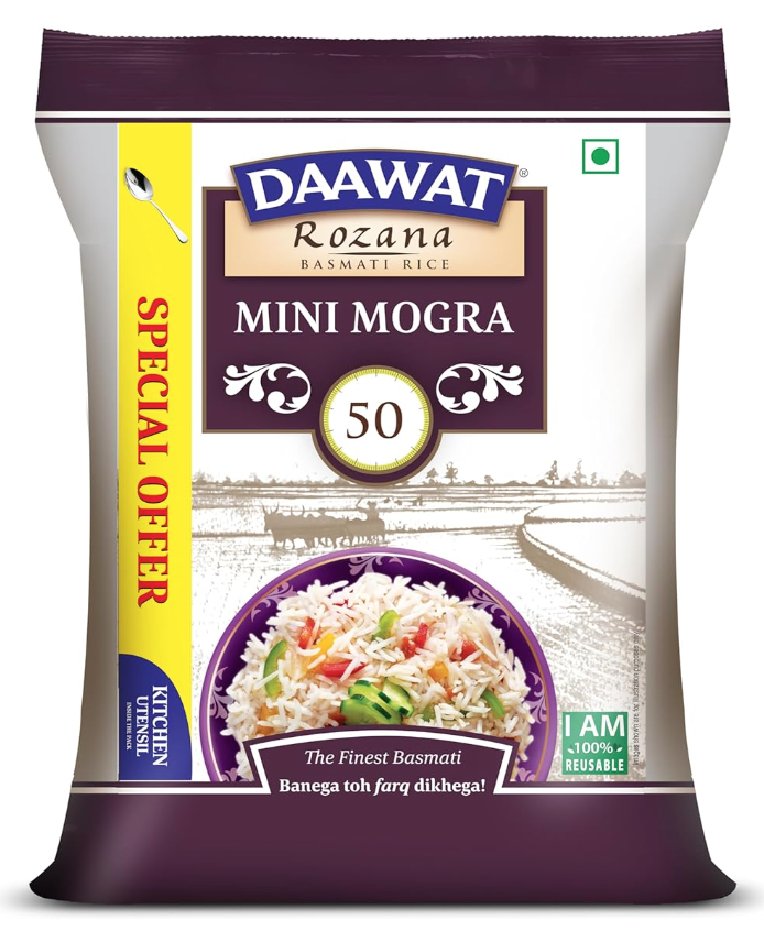 Daawat Sehat/Rozana Basmati Rice Mini Mogra, 5kg