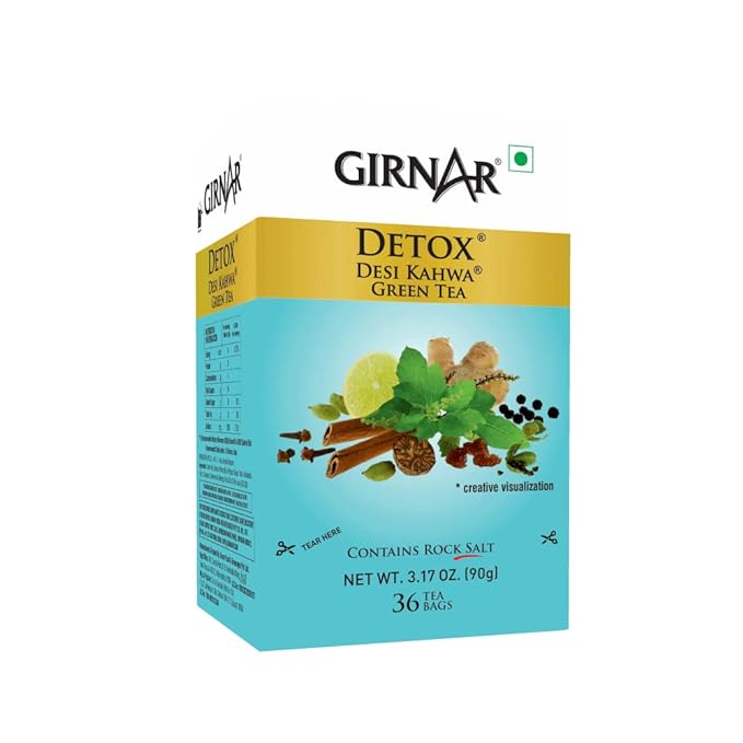 Girnar Food & Beverages Pvt. Ltd. Detox Green Tea - Desi Kahwa (36 Tea Bags) 90 