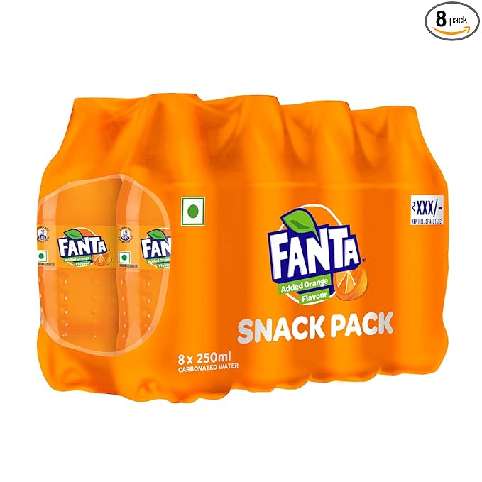 FANTA® Orange Soft Drink | PET Bottle, 250 ml (Pack of 8)