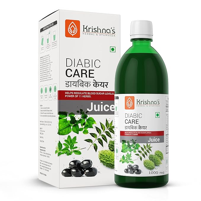 Krishna's Diabic Care Juice - 1000 ml | Blend of 11 herbs Methi, Amla, Karela, J