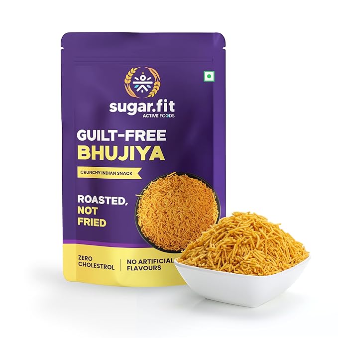 Sugar.Fit Active Guilt-Free Bhujiya, 150 Grams 100% Roasted Snacks For Diabetes,