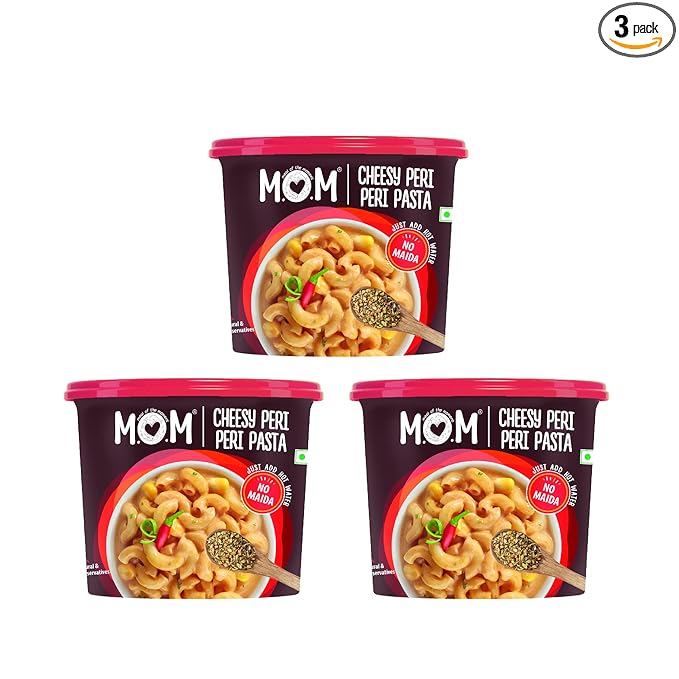 MOM - Meal of the Moment, Cheesy Peri Peri Pasta, 74g (Pack of 3) - Ready to eat