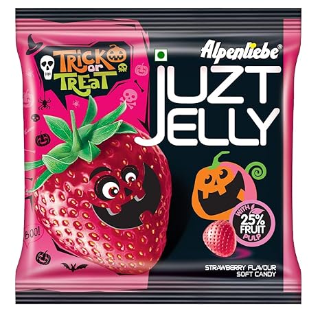 Alpenliebe Juzt Jelly, Strawberry Pouch, 171 g, 45 pc