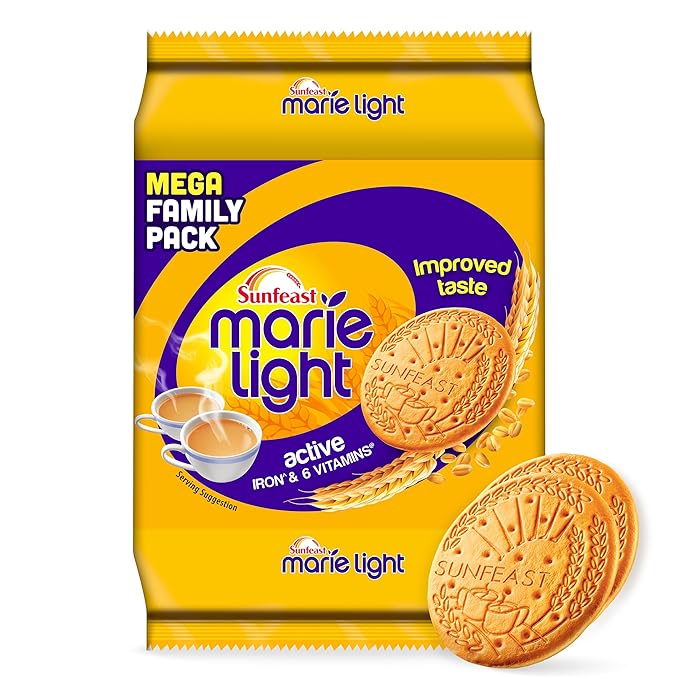 Sunfeast Marie Light Active, Marie Biscuits with Iron and 6 Vitamins, 1KG