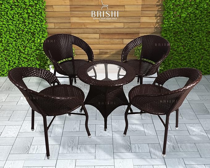 BRISHI Garden Patio Seating Chair and Table Set Outdoor Garden Balcony Coffee 