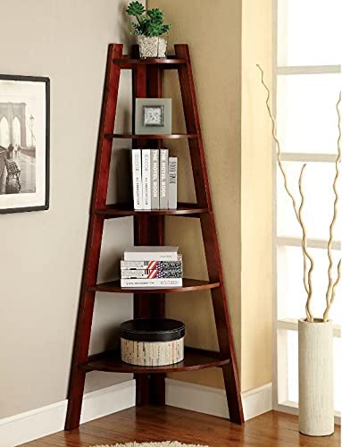 SHRI MINTU'S ART Wooden Corner Bookshelf for Living Room | Bookshelf 5 Tier Ladd