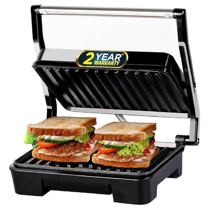 iBELL SM1515 Sandwich Maker with Floating Hinges, 1000Watt, Panini/Grill/Toast 