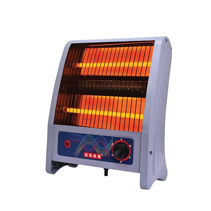 Usha 2 Rod 800 Watt Quartz Heater with Low Power Consumption and Tip Over Protec