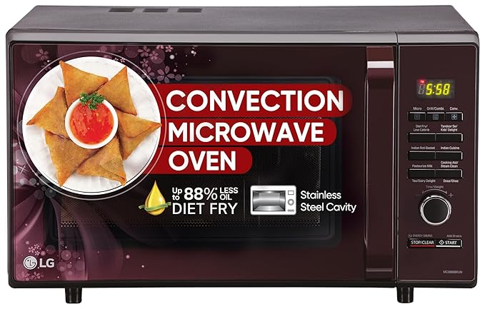 LG 28 L Convection Microwave Oven (MC2886BRUM, Black, Stainless steel cavity wit