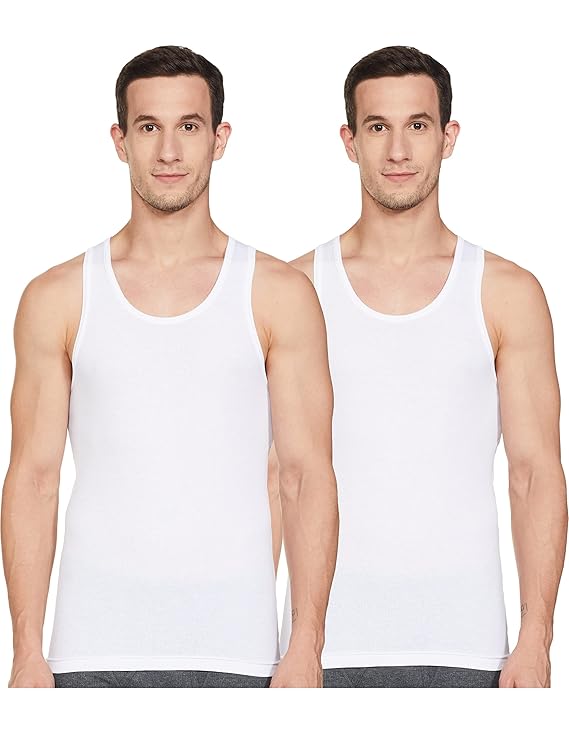 Van Heusen Men Regular Fit Vest - 100% Combed Cotton - Pack of 2 - Anti Bacteria