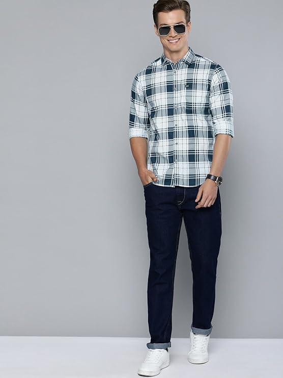 The Indian Garage Co Men Slim Fit Checkered Casual Shirt