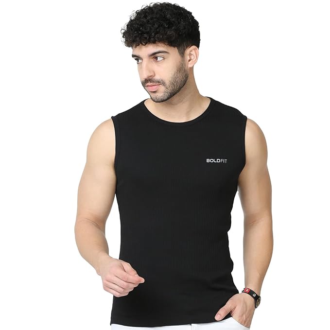 Boldfit Vest for Men Regular Fit Sleeveless Tshirt Breathable Sando Gym Lightwei