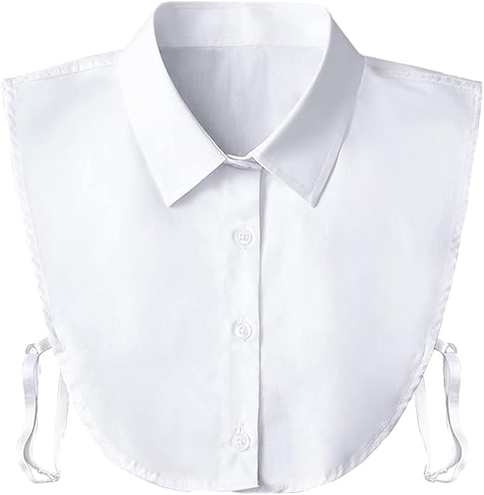 Kawn Women Detachable Collar White Cotton Half Shirt False Collar Detachable Whi