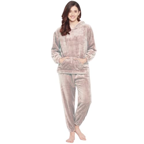 ELEG & STILANCE Women Winter Night Suit Woolen Lower Set Soft Flannel Thermal 