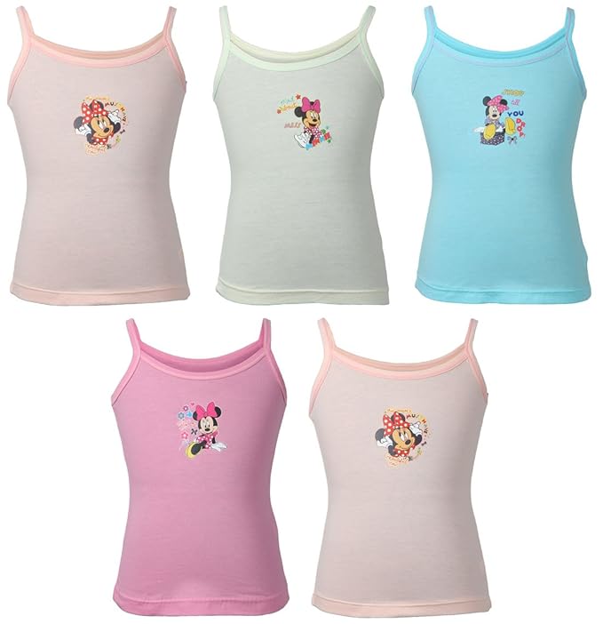 BODYCARE Baby Girl's Cotton Minnie Printed Slip Pack of 5