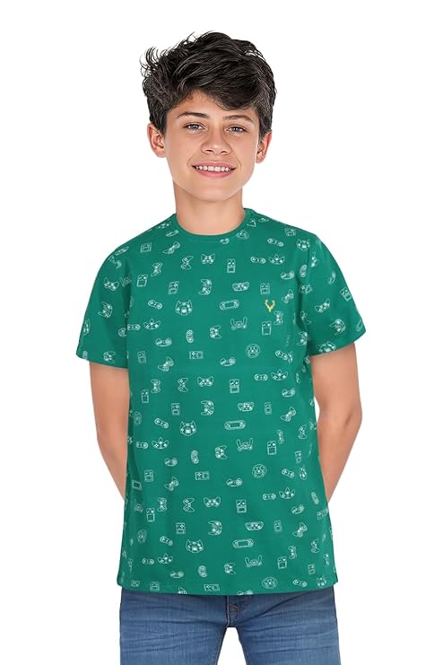 Allen Solly Boy's Printed Regular Fit T-Shirt