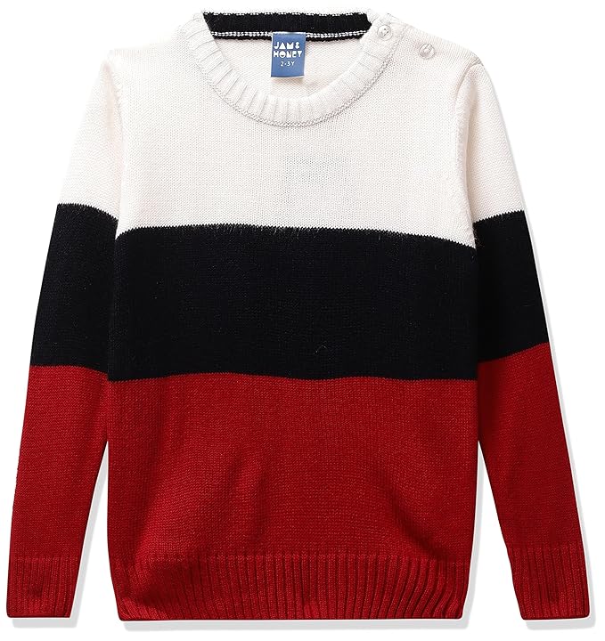 Amazon Brand - Jam & Honey Boy's Acrylic Round Neck Casual Sweater