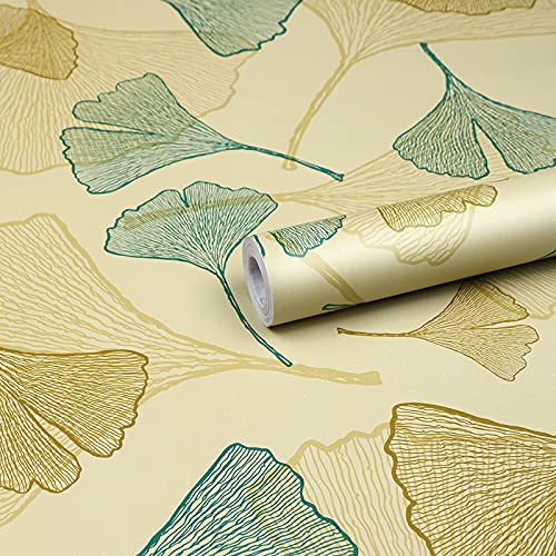 S.R.Collection 200X45CM Ginkgo Leaves Self Adhesive Wallpaper