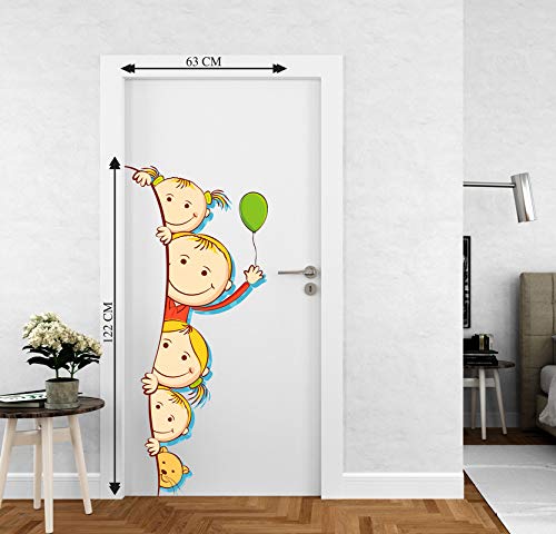 DivineDesigns™ Vinyl Little Cute Kids Door Cartoon Animated Poster 3D Backgrou