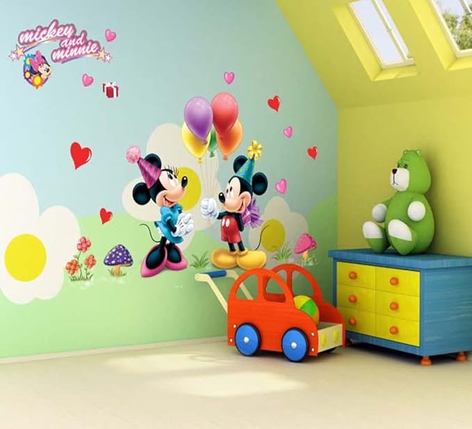 JAAMSO ROYALS Multicolor Micky Mouse Wall Stickers for Kids, Wall Stickers for K