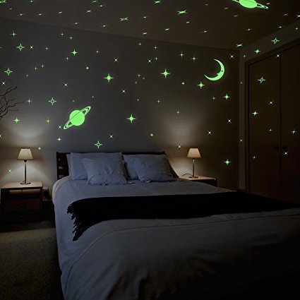 DreamKraft Vinyl Galaxy of Stars Wall Glow in The Dark Stickers 24 x19x2 CM, Gre