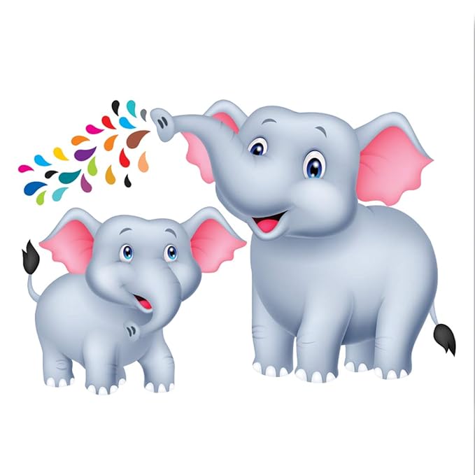 Artway India Home Decor 3D Elephant Wall Sticker for Kids Living Room (Vinyl, Mu