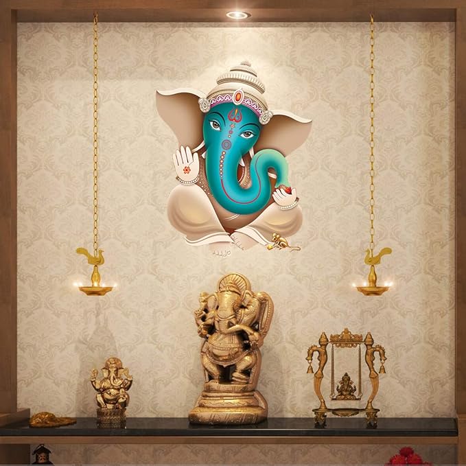 Rangoli Vinyl Religion Large Wall Sticker (Multicolor, 50 or 70 cm)