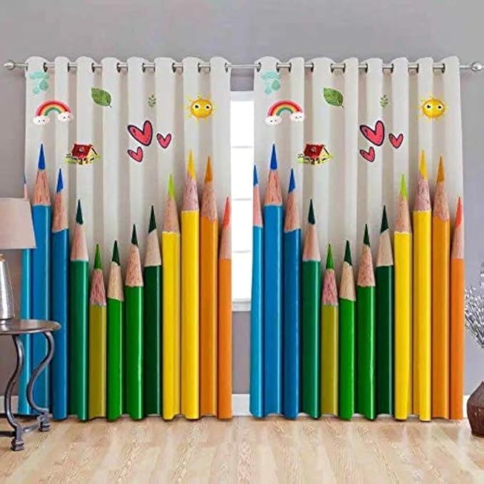 SpangleHomes Polyester 3D Frozen Digital Printed Beautiful Color Pencil Cartoon 