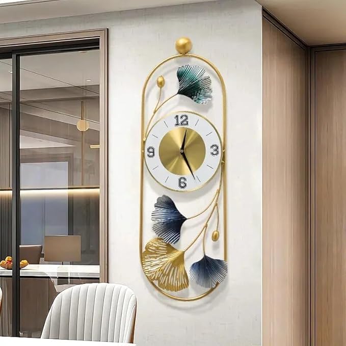 Limelight Decorative Wall Clock Metal Wall Clock, Gingko Leaf Wall Clock Big Siz