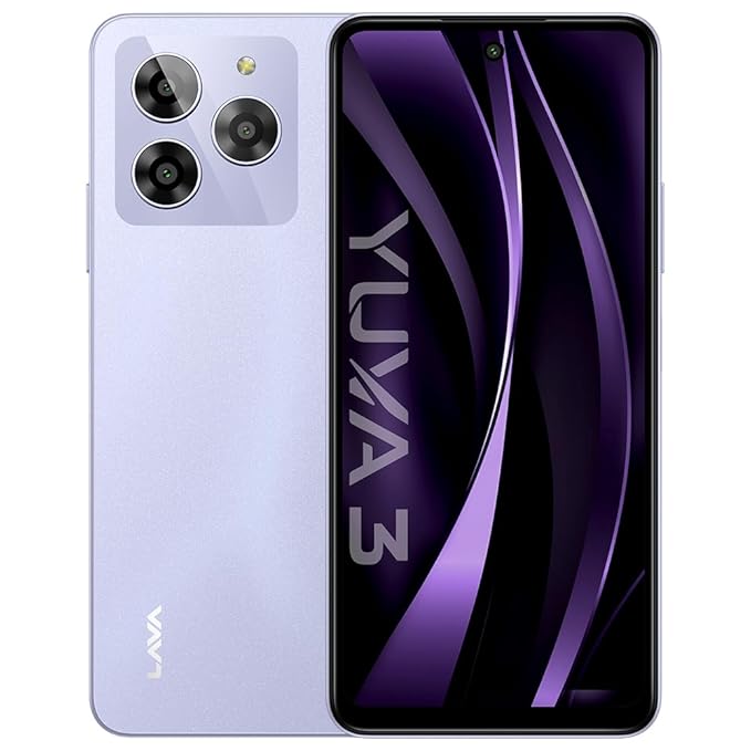 Lava Yuva 3 (Cosmic Lavender, 4+4*GB + 128GB)|Segment's Most Affordable Smartpho