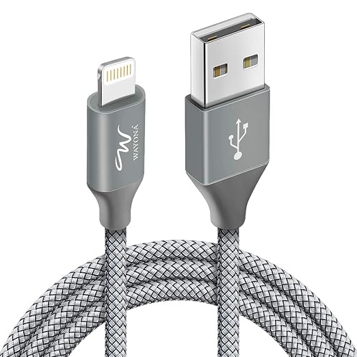 Wayona Nylon Braided USB to Lightning Fast Charging and Data Sync Cable Compatib