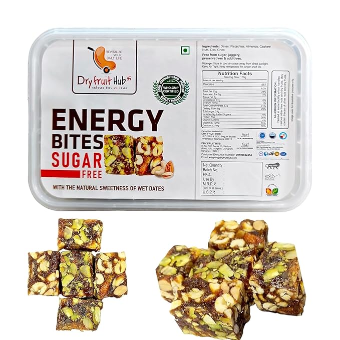 DRY FRUIT HUB Energy Bites Sugar Free 500 Gm | With Sweetness Of Dates | Dry Fru