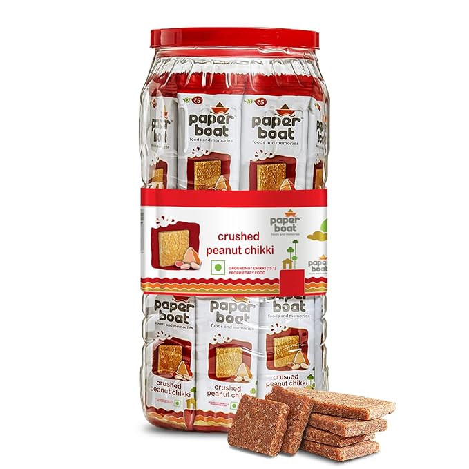 Paper Boat Crushed Peanut Chikki Jar, No Added Preservatives and Colours | Gajak