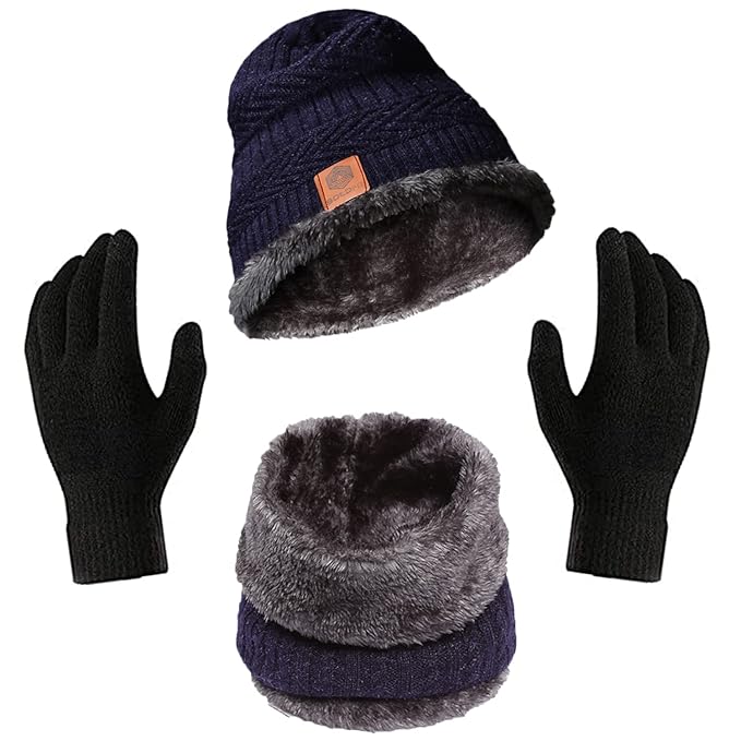 Boldfit Winter Cap set, Woolen Cap, Beanie Cap, Winter Gloves, Mufflers and Neck