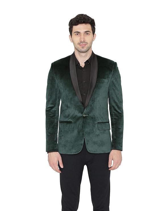 WINTAGE Men's Premium Velvet Notch Lapel Tuxedo Coat Blazer Jacket