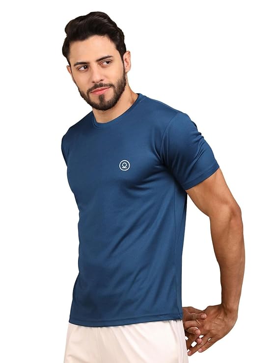 CHKOKKO Men's Solid Regular Fit Sports T-Shirt