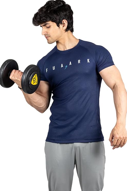 FUAARK Men's Round Neck Slim fit Gym & Active wear Sports T-Shirt for Workout 