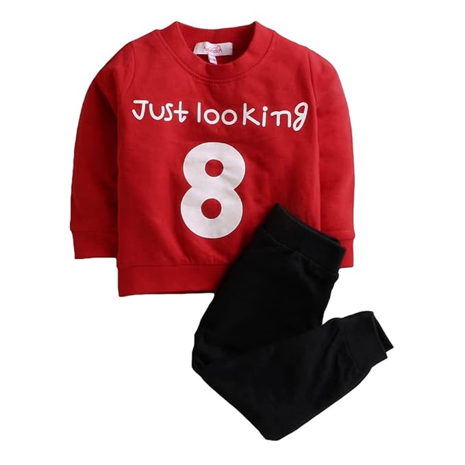 Hopscotch Boys Cotton Sweatshirt and Joggers Set