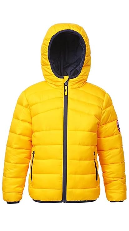 Lyrovo Water-Resistant Reversible Lightweight Winter Coat Jacket Hooded For Boys