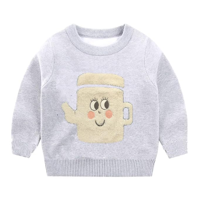 Bold N Elegant Kid's Full Sleeve Cartoon Warm Woolen Winter Holiday Party Pullov