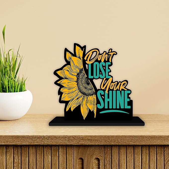 Artvibes Wooden Idols and Figurine Don't Lose Your Shine Positive Quotes Table 