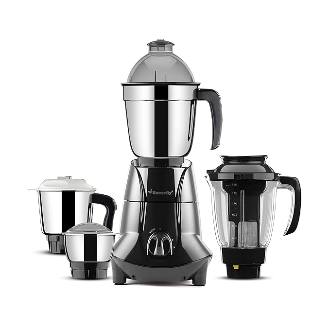 Butterfly Jet Elite 750 Watts Mixer Grinder with 4 Jars | 3 Stainless Steel Mult