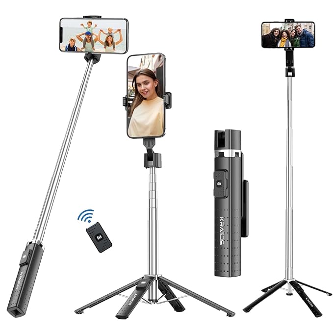 Kratos K4 Selfie Stick with Tripod Stand, Extendable 102 Cms Long Selfie Stick f