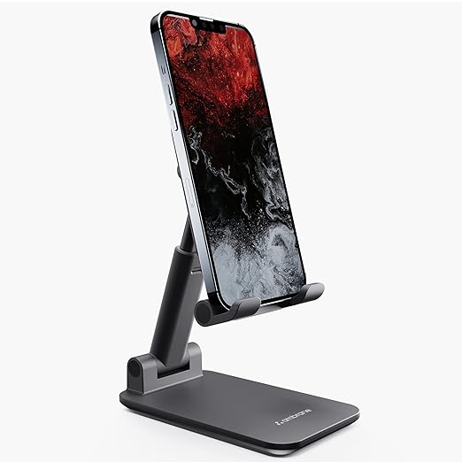 Ambrane Mobile Holding Tabletop Stand, 0-135 Perfect View, Height Adjustment, Wi