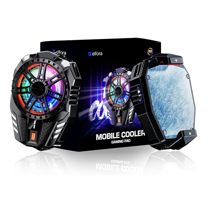 Elfora Mobile Cooler | Phone Cooler | Gaming Mobile Cooler | Fast Cooling with A