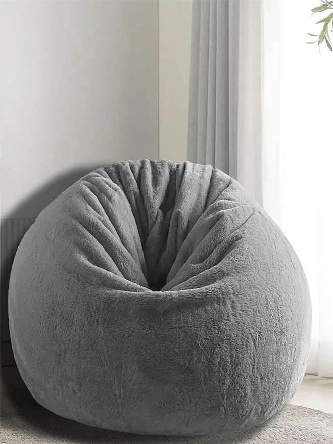 Mollismoons Bean Bag Fur Chair XXXL Size for Adults & Kids Bean Bag Cover Withou