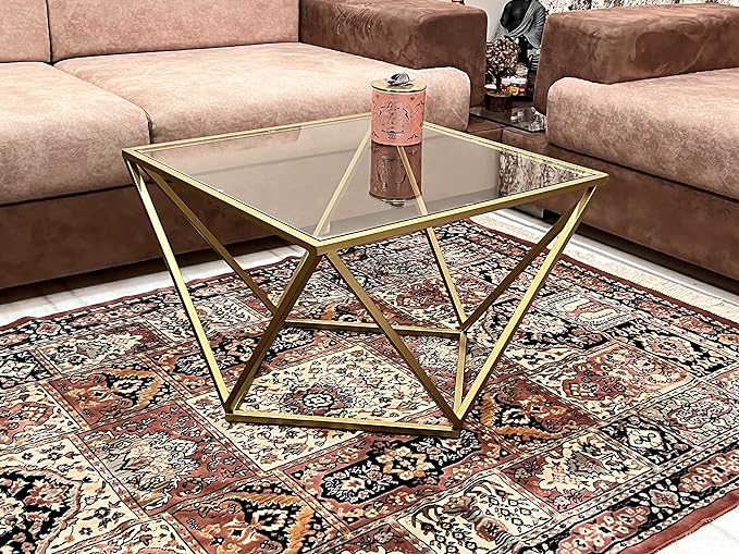 Kraft Bazaar Valerie Gold Coffee Table | Centre Table for Living Room | Centre 